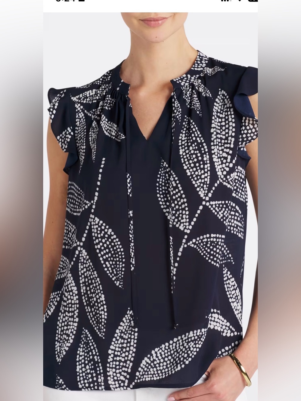 Les Serein Flutter Sleeve Blouse